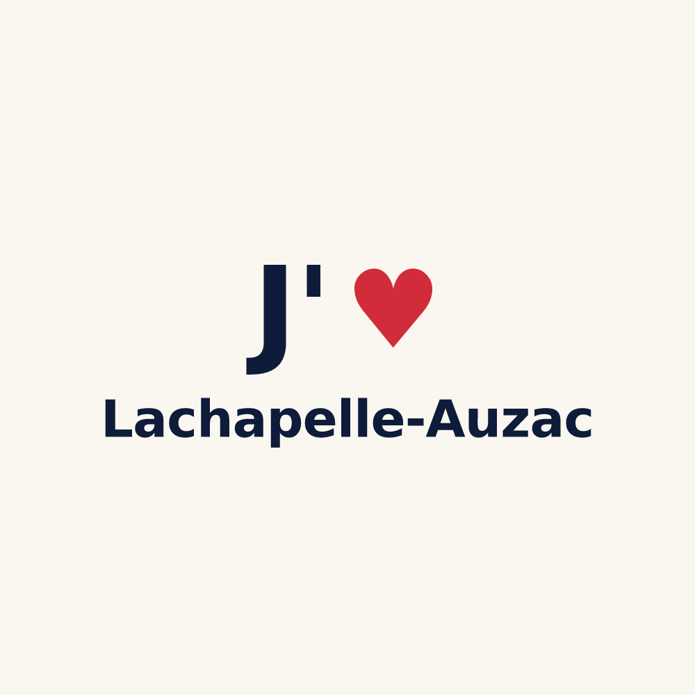 Tasse personnalisée Lachapelle-Auzac — design « J'aime Lachapelle-Auzac » imprimé sur la tasse