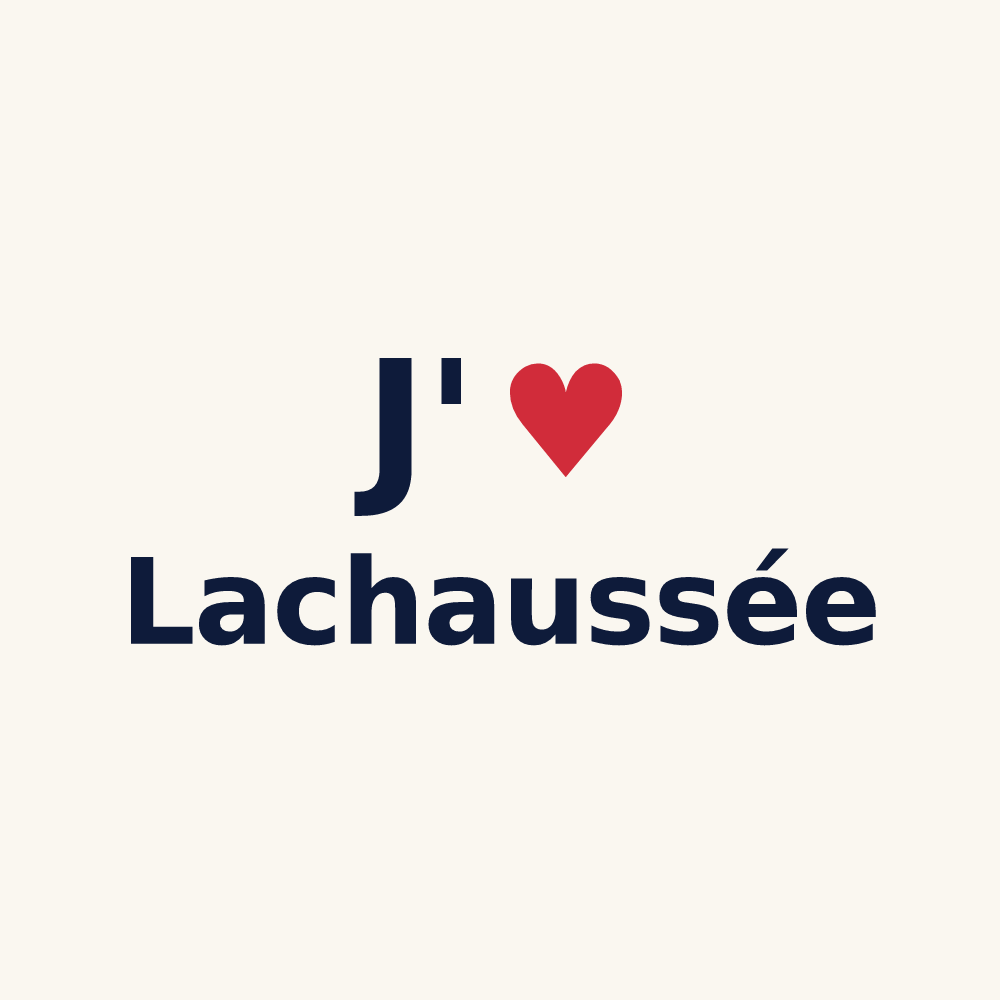 Tasse personnalisée Lachaussée — design J'aime Lachaussée