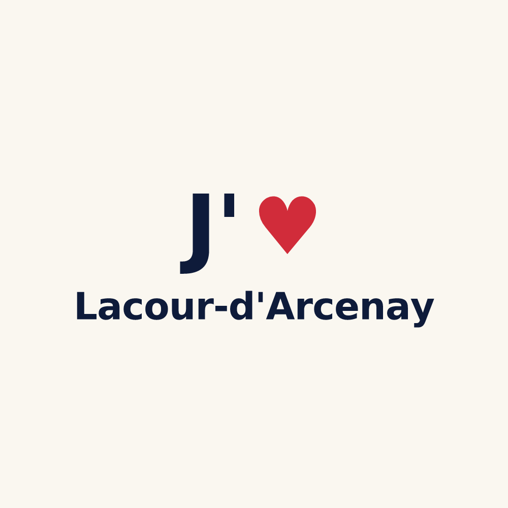 Tasse personnalisée Lacour-d'Arcenay — design J'aime Lacour-d'Arcenay