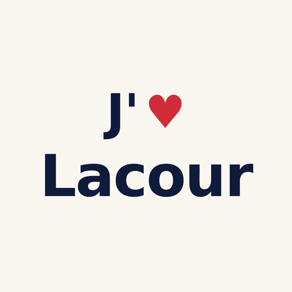 Tasse personnalisée Lacour — design J'aime Lacour