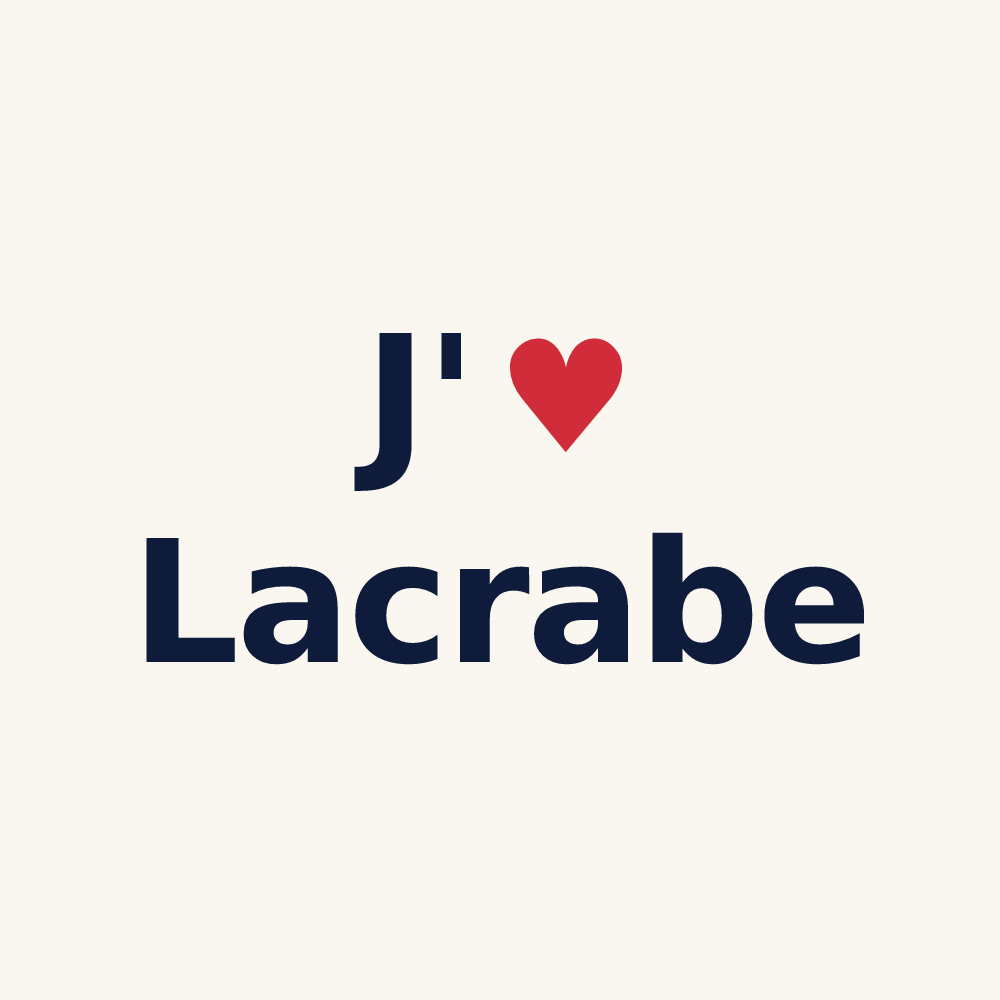Tasse personnalisée Lacrabe — design J'aime Lacrabe