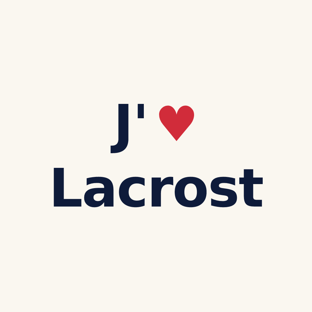 Tasse personnalisée Lacrost — design J'aime Lacrost