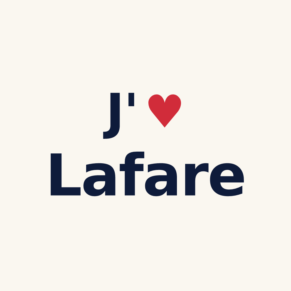 Tasse personnalisée Lafare — design J'aime Lafare