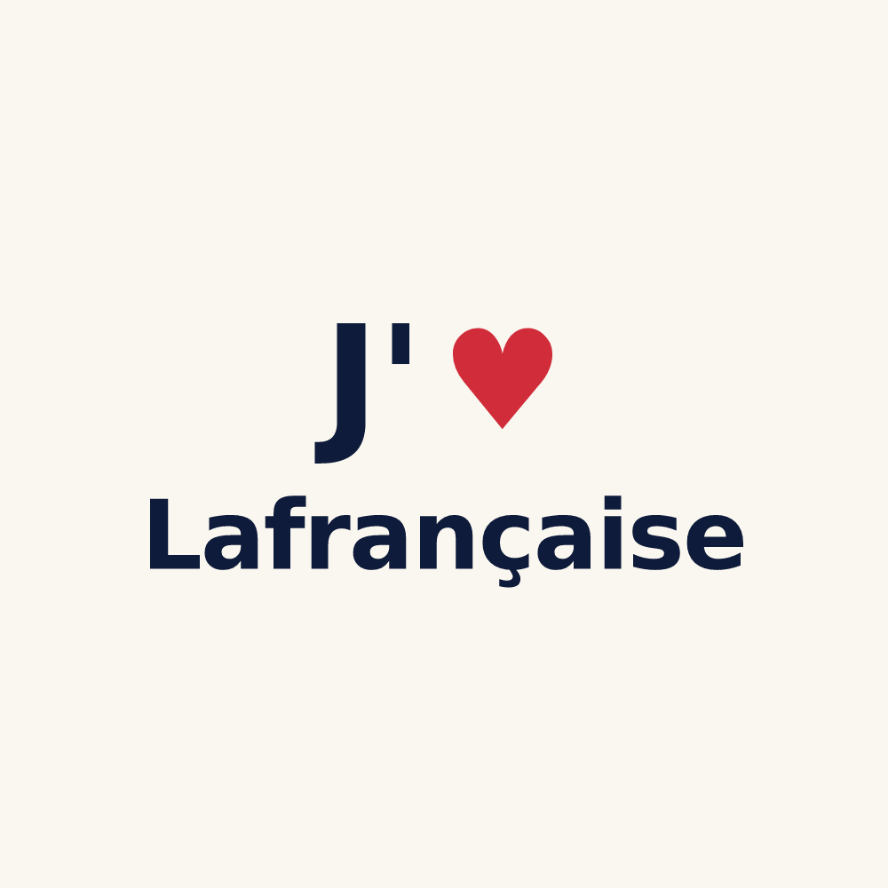 Tasse personnalisée Lafrançaise — design « J'aime Lafrançaise » imprimé sur la tasse