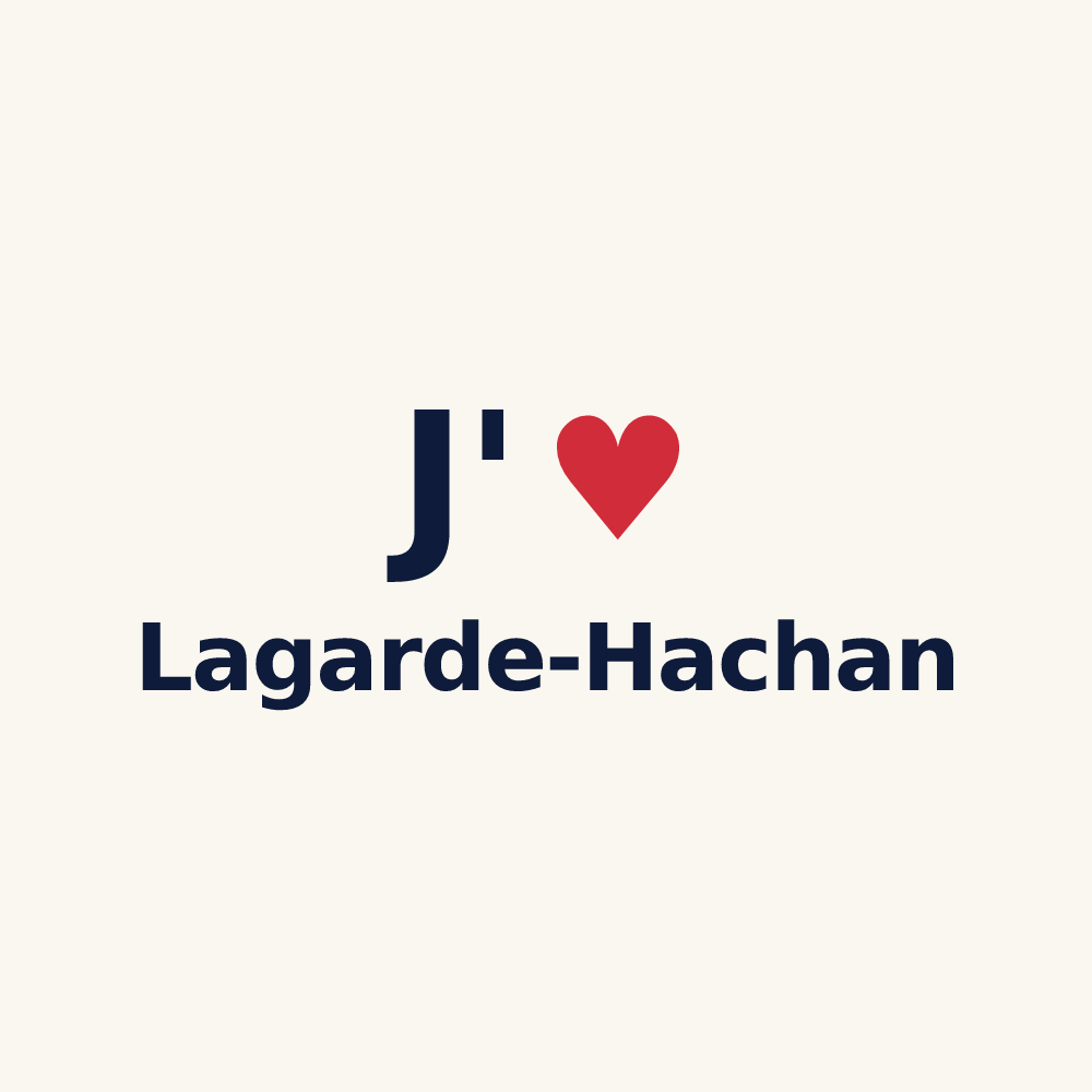Tasse personnalisée Lagarde-Hachan — design J'aime Lagarde-Hachan
