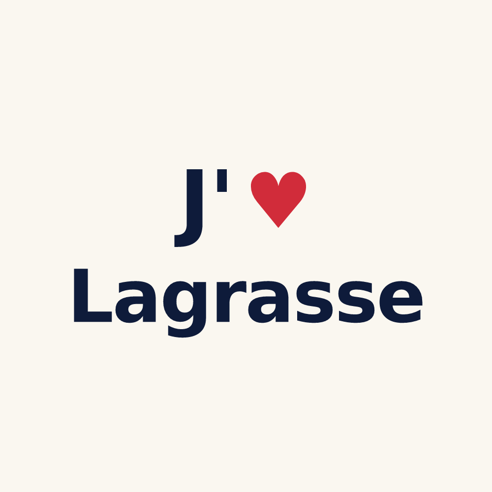 Tasse personnalisée Lagrasse — design J'aime Lagrasse
