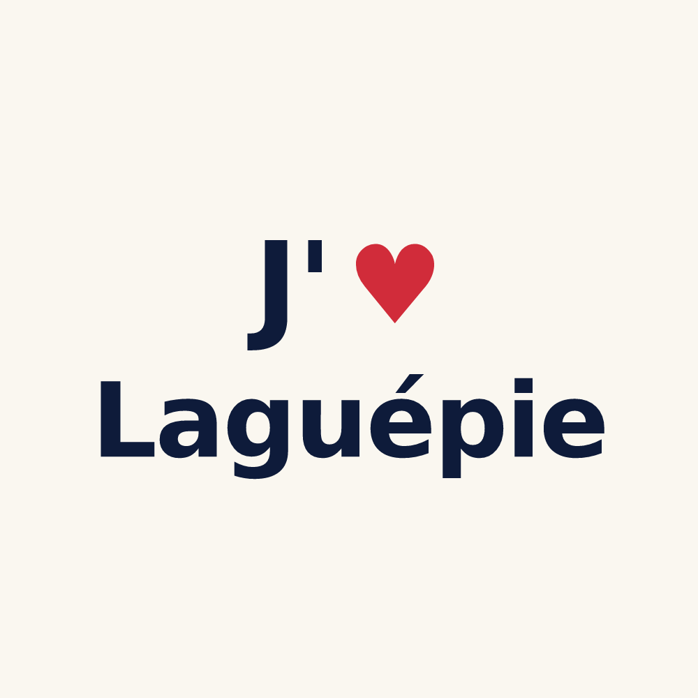 Tasse personnalisée Laguépie — design J'aime Laguépie