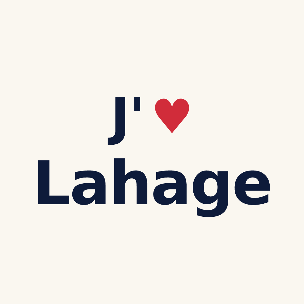 Tasse personnalisée Lahage — design J'aime Lahage