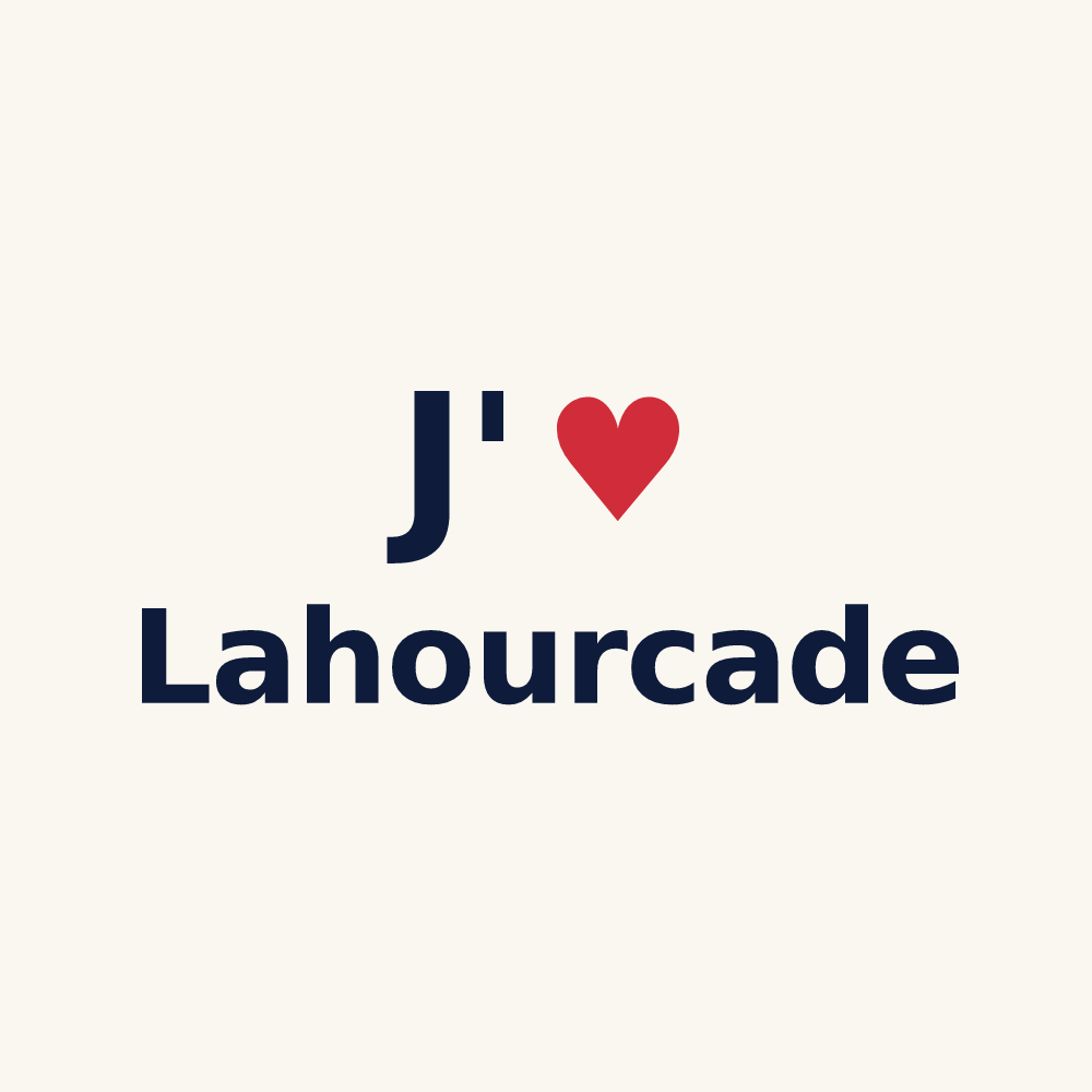Tasse personnalisée Lahourcade — design « J'aime Lahourcade » imprimé sur la tasse