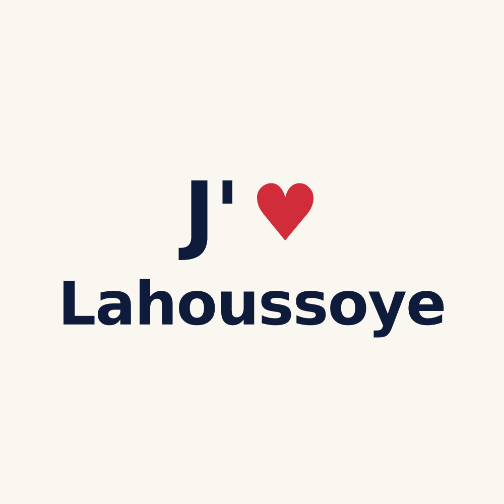 Tasse personnalisée Lahoussoye — design « J'aime Lahoussoye » imprimé sur la tasse