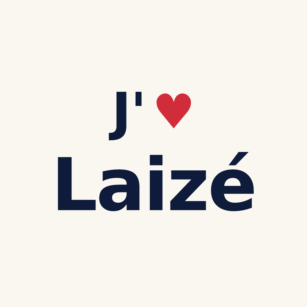 Tasse personnalisée Laizé — design « J'aime Laizé » imprimé sur la tasse