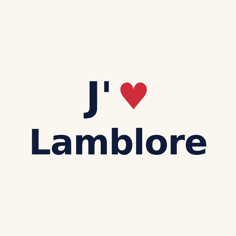 Tasse personnalisée Lamblore — design J'aime Lamblore