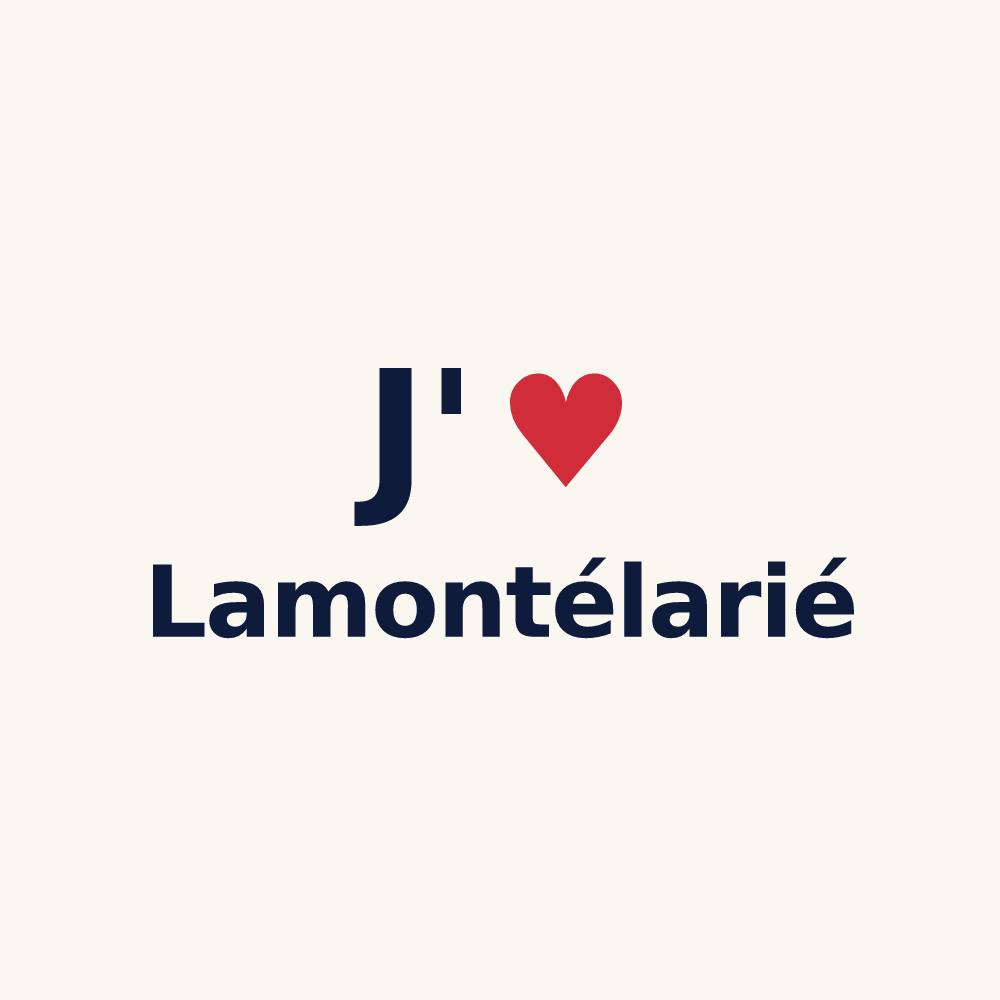 Tasse personnalisée Lamontélarié — design « J'aime Lamontélarié » imprimé sur la tasse