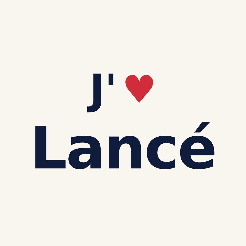Tasse personnalisée Lancé — design « J'aime Lancé » imprimé sur la tasse