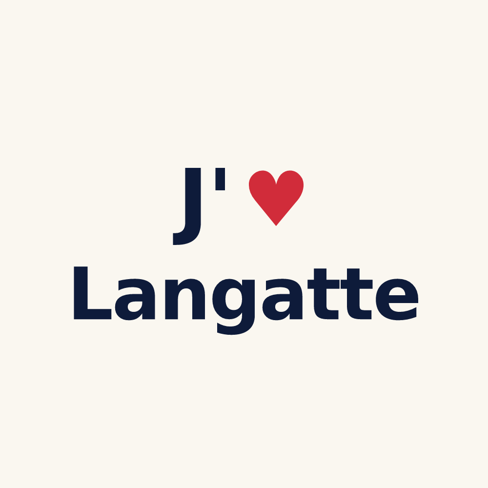 Tasse personnalisée Langatte — design J'aime Langatte