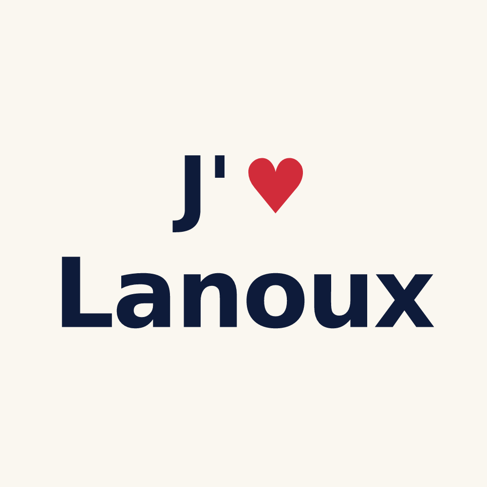 Tasse personnalisée Lanoux — design « J'aime Lanoux » imprimé sur la tasse