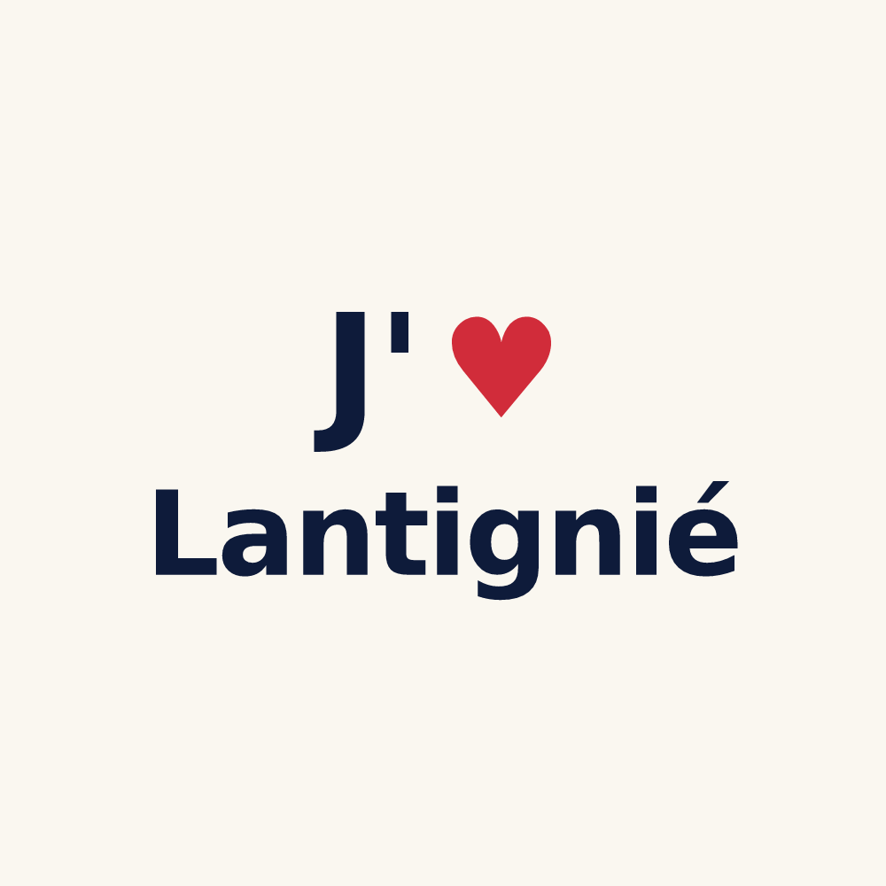 Tasse personnalisée Lantignié — design J'aime Lantignié
