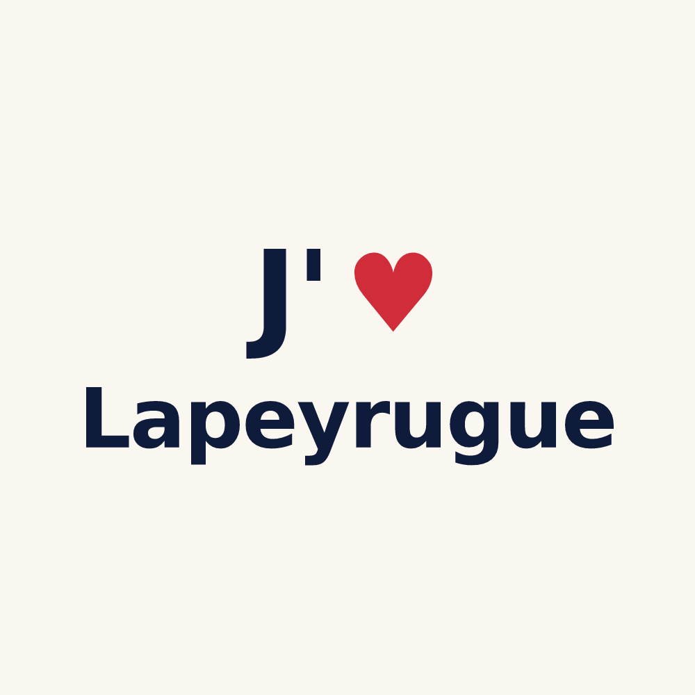 Tasse personnalisée Lapeyrugue — design J'aime Lapeyrugue