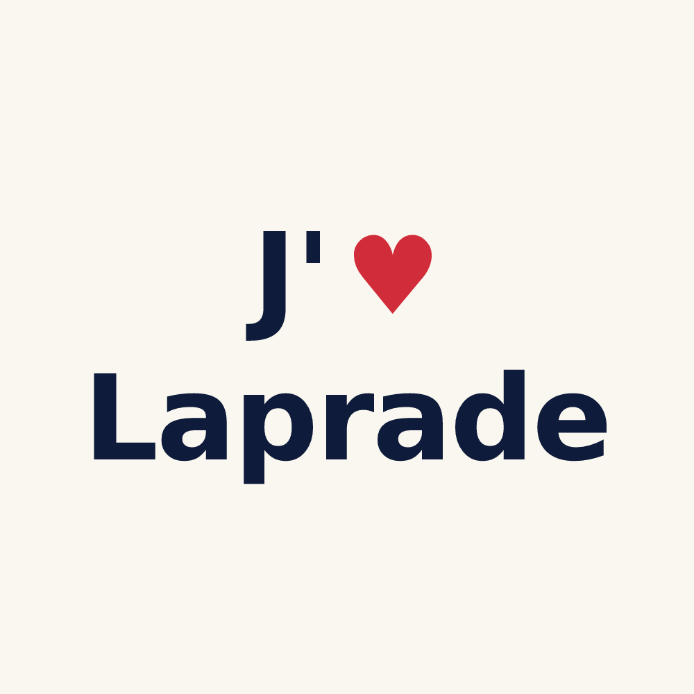 Tasse personnalisée Laprade — design « J'aime Laprade » imprimé sur la tasse