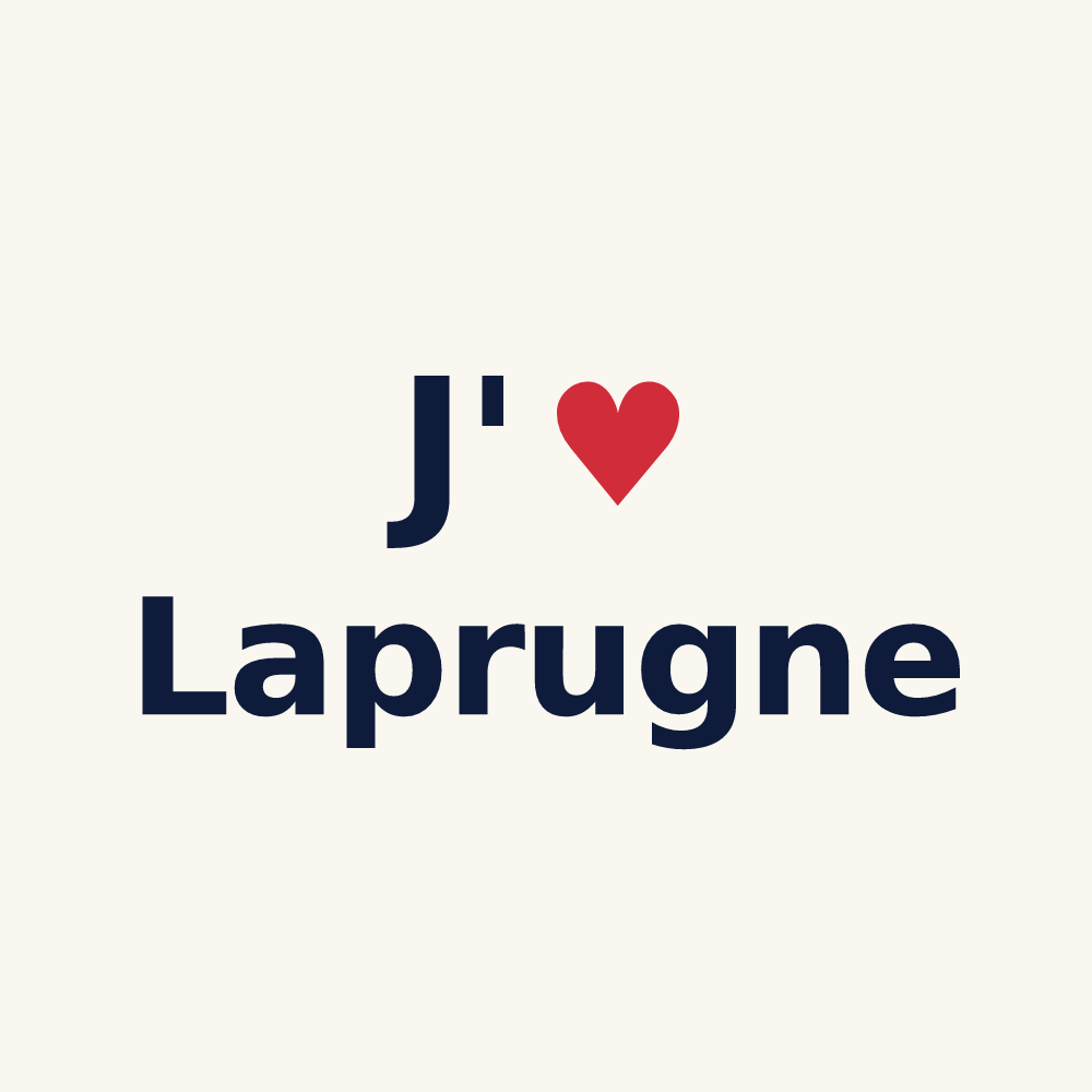 Tasse personnalisée Laprugne — design J'aime Laprugne
