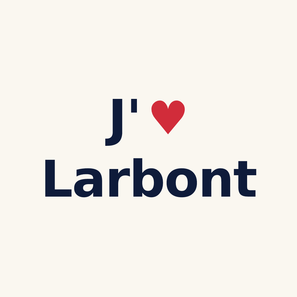 Tasse personnalisée Larbont — design « J'aime Larbont » imprimé sur la tasse