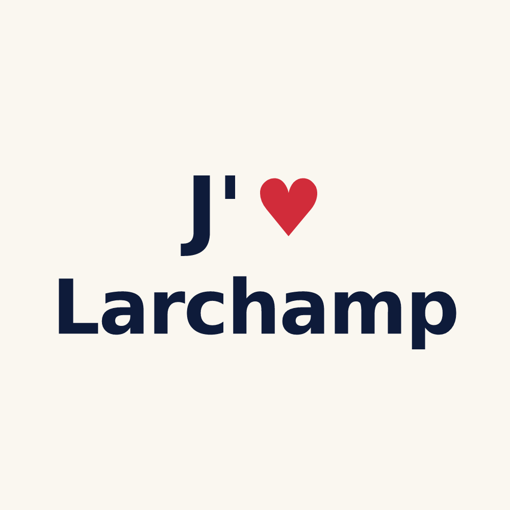 Tasse personnalisée Larchamp — design J'aime Larchamp