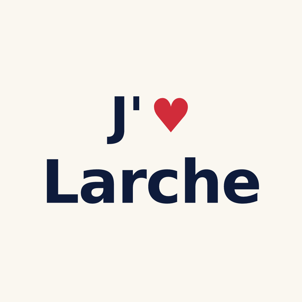 Tasse personnalisée Larche — design J'aime Larche