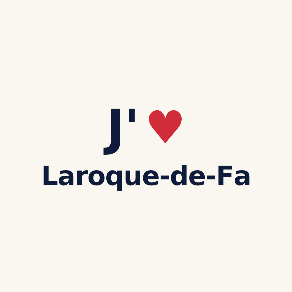 Tasse personnalisée Laroque-de-Fa — design J'aime Laroque-de-Fa
