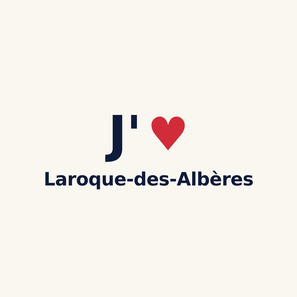 Tasse personnalisée Laroque-des-Albères — design « J'aime Laroque-des-Albères » imprimé sur la tasse