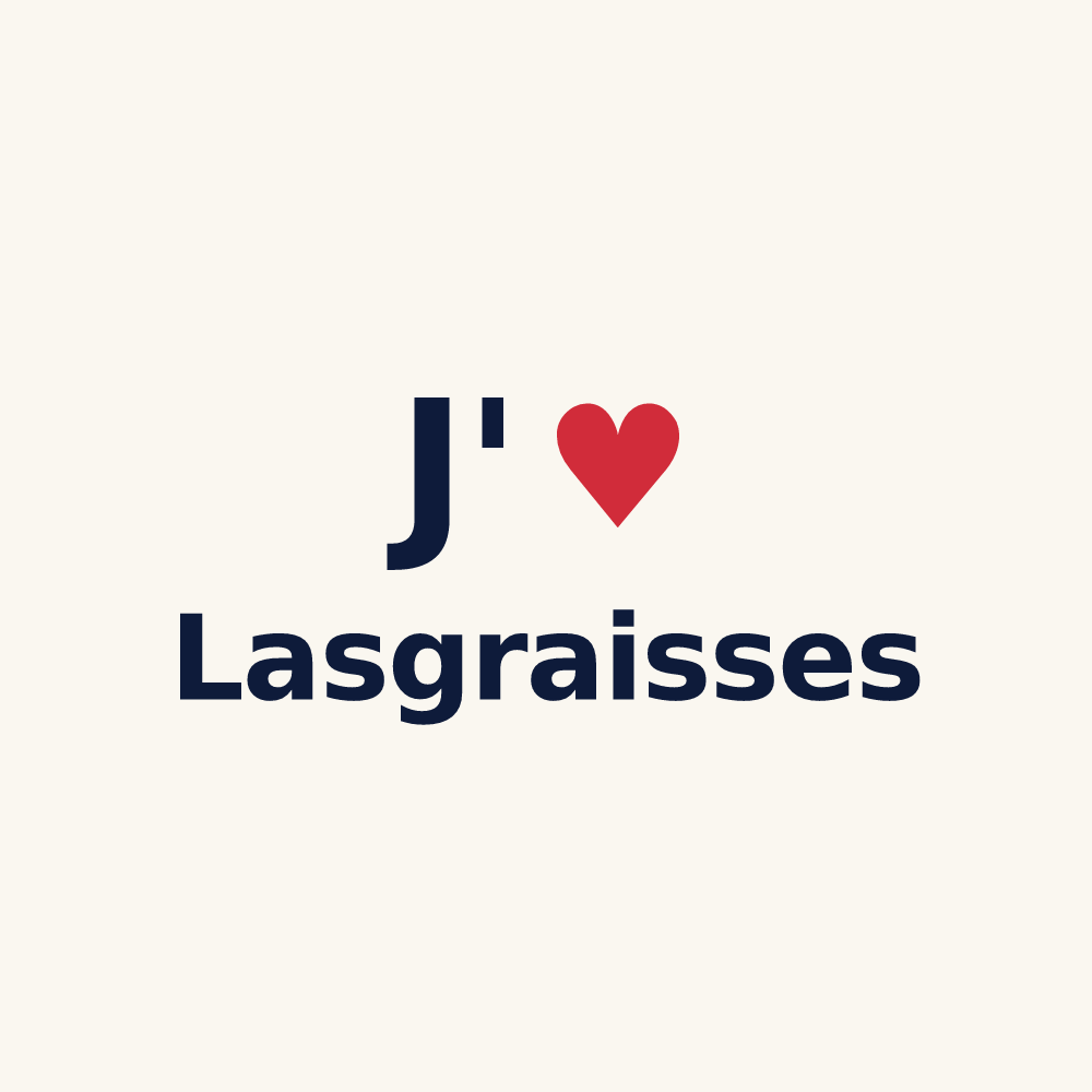 Tasse personnalisée Lasgraisses — design « J'aime Lasgraisses » imprimé sur la tasse
