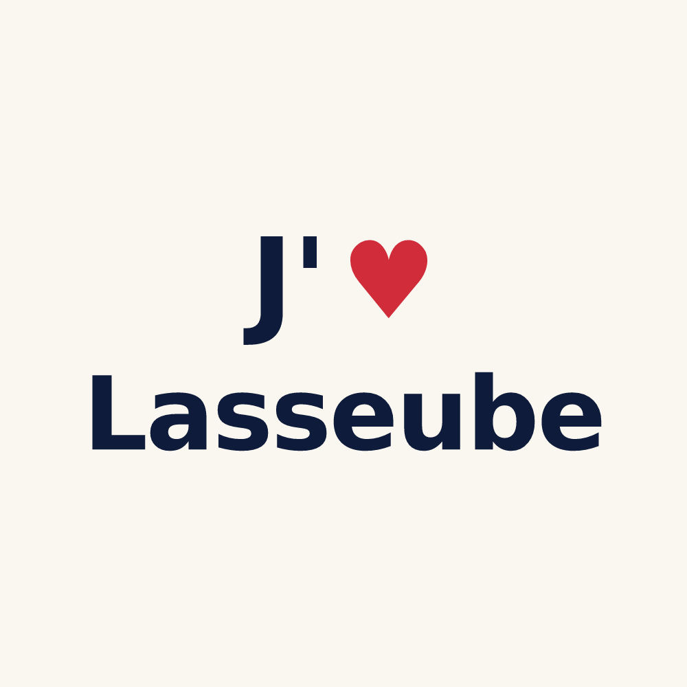 Tasse personnalisée Lasseube — design J'aime Lasseube