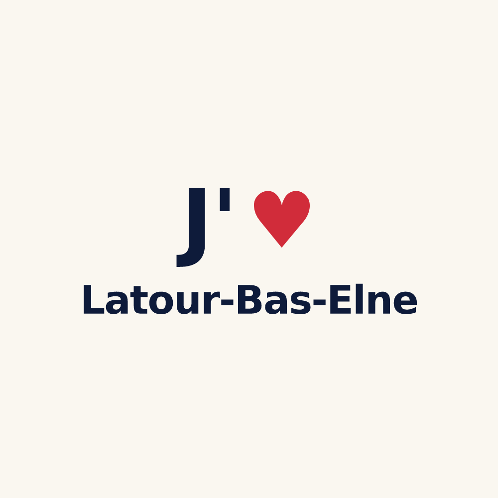 Tasse personnalisée Latour-Bas-Elne — design « J'aime Latour-Bas-Elne » imprimé sur la tasse