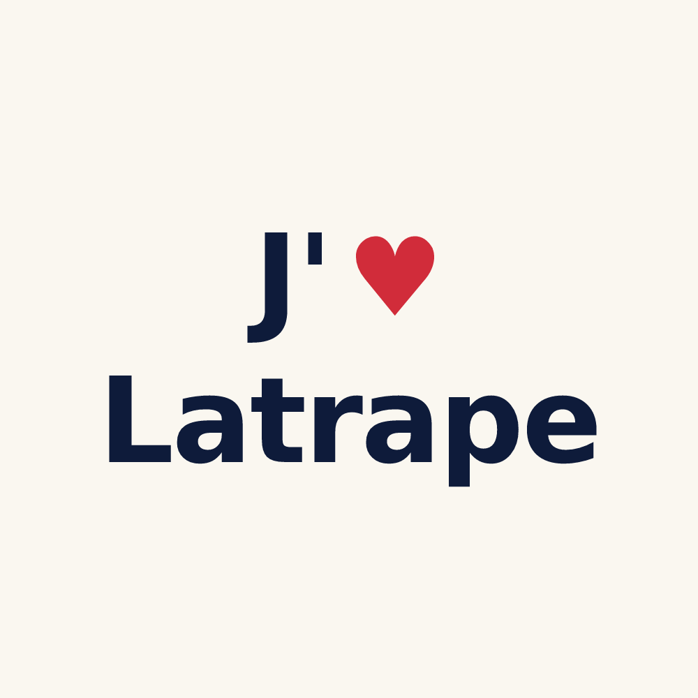 Tasse personnalisée Latrape — design J'aime Latrape