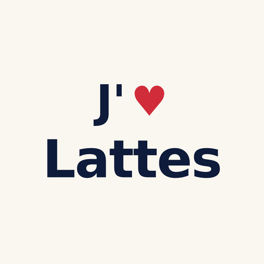 Tasse personnalisée Lattes — design J'aime Lattes