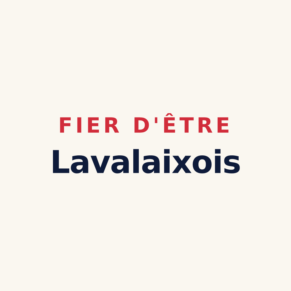 Tasse « Fier d'être Lavalaixois » — design pour Laval-d'Aix