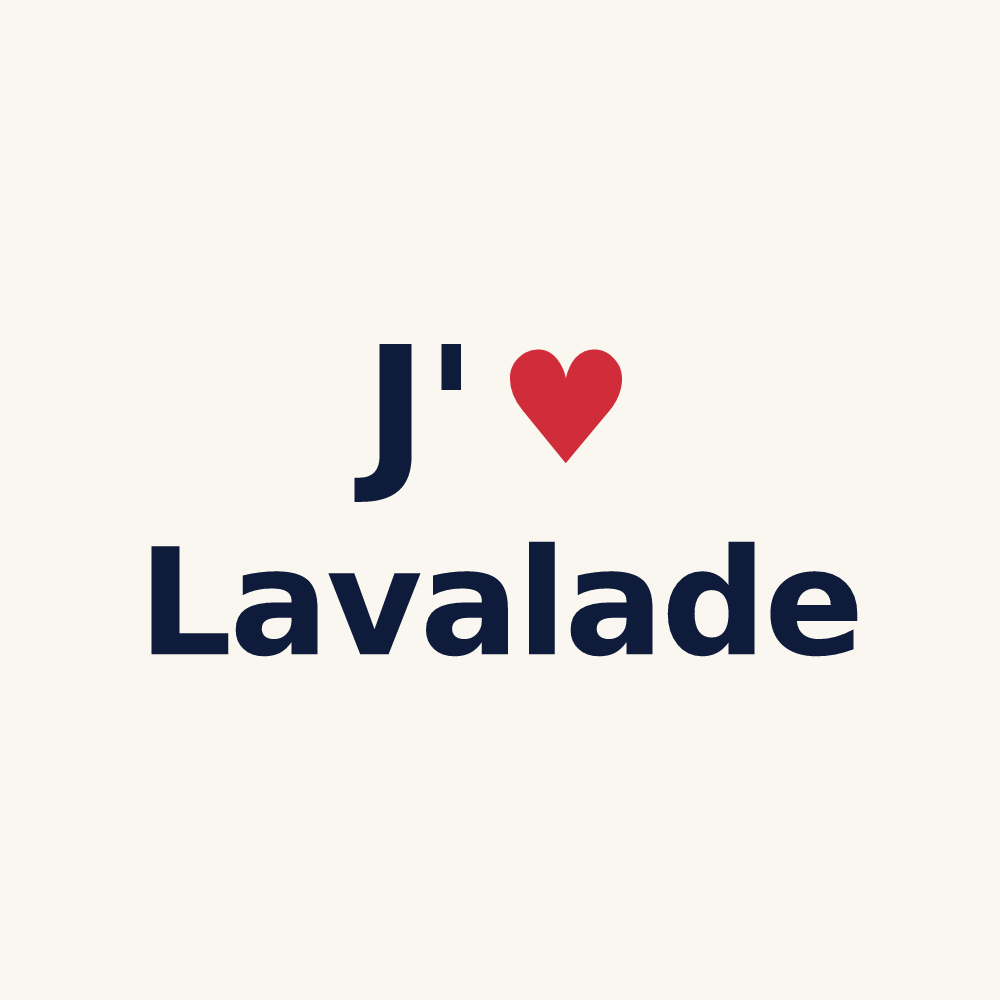 Tasse personnalisée Lavalade — design « J'aime Lavalade » imprimé sur la tasse