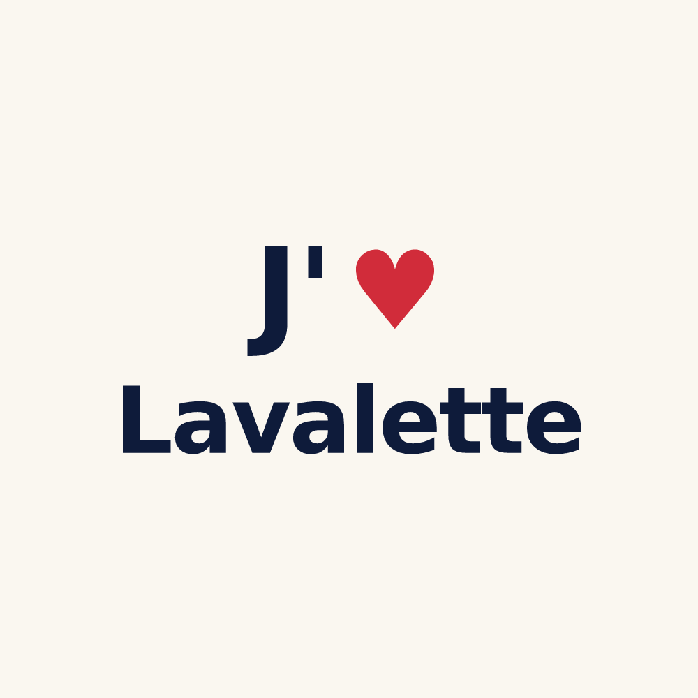 Tasse personnalisée Lavalette — design « J'aime Lavalette » imprimé sur la tasse