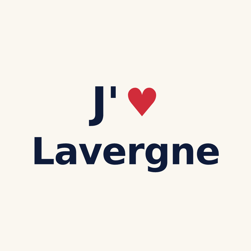 Tasse personnalisée Lavergne — design « J'aime Lavergne » imprimé sur la tasse
