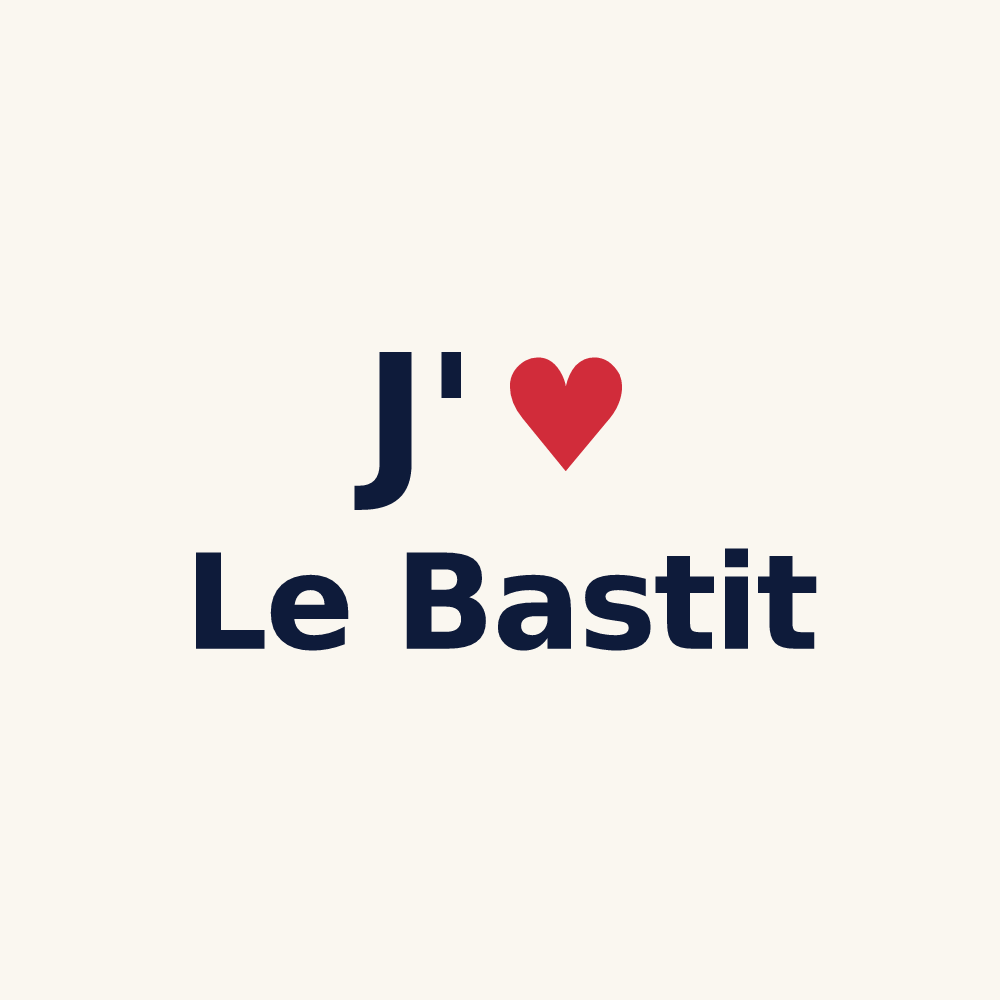 Tasse personnalisée Le Bastit — design J'aime Le Bastit