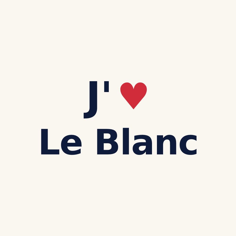 Tasse personnalisée Le Blanc — design J'aime Le Blanc
