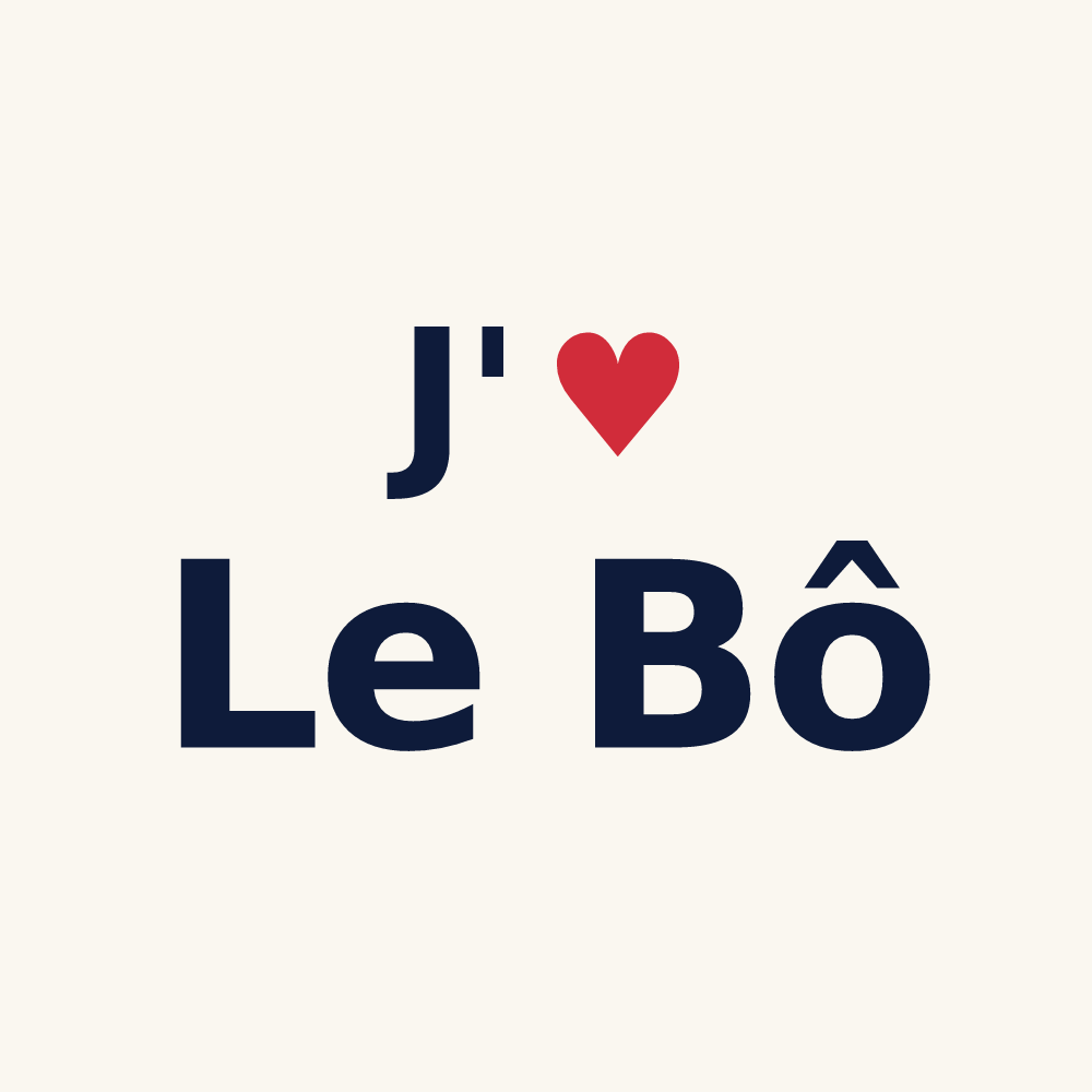 Tasse personnalisée Le Bô — design J'aime Le Bô