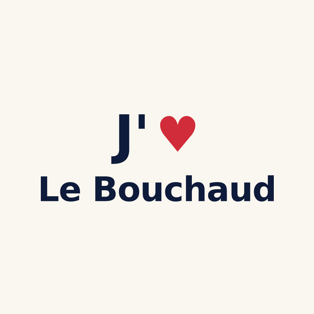 Tasse personnalisée Le Bouchaud — design « J'aime Le Bouchaud » imprimé sur la tasse