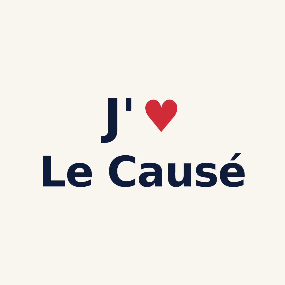 Tasse personnalisée Le Causé — design J'aime Le Causé