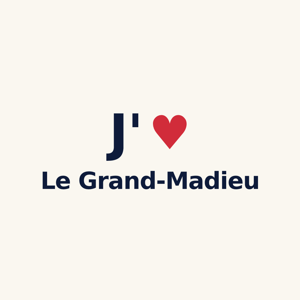 Tasse personnalisée Le Grand-Madieu — design J'aime Le Grand-Madieu