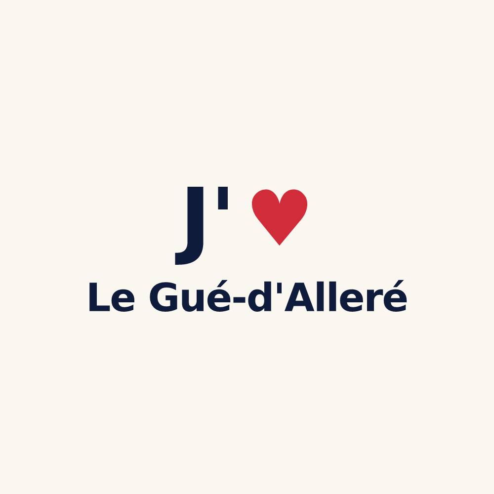 Tasse personnalisée Le Gué-d'Alleré — design J'aime Le Gué-d'Alleré