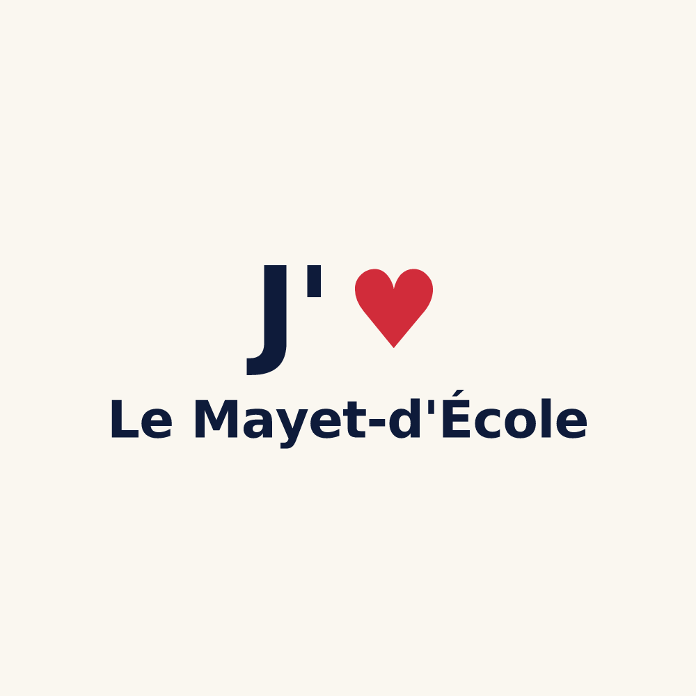 Tasse personnalisée Le Mayet-d'École — design J'aime Le Mayet-d'École