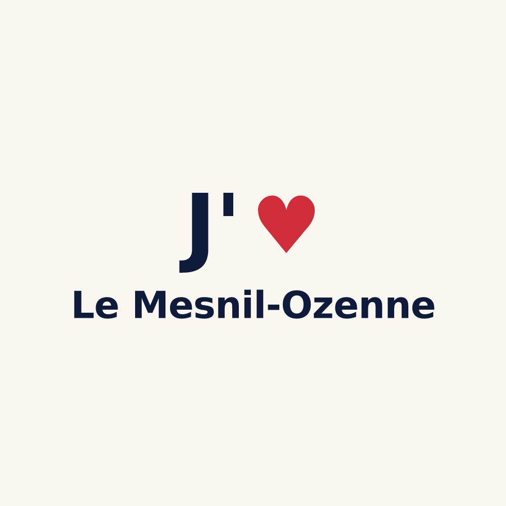 Tasse personnalisée Le Mesnil-Ozenne — design « J'aime Le Mesnil-Ozenne » imprimé sur la tasse