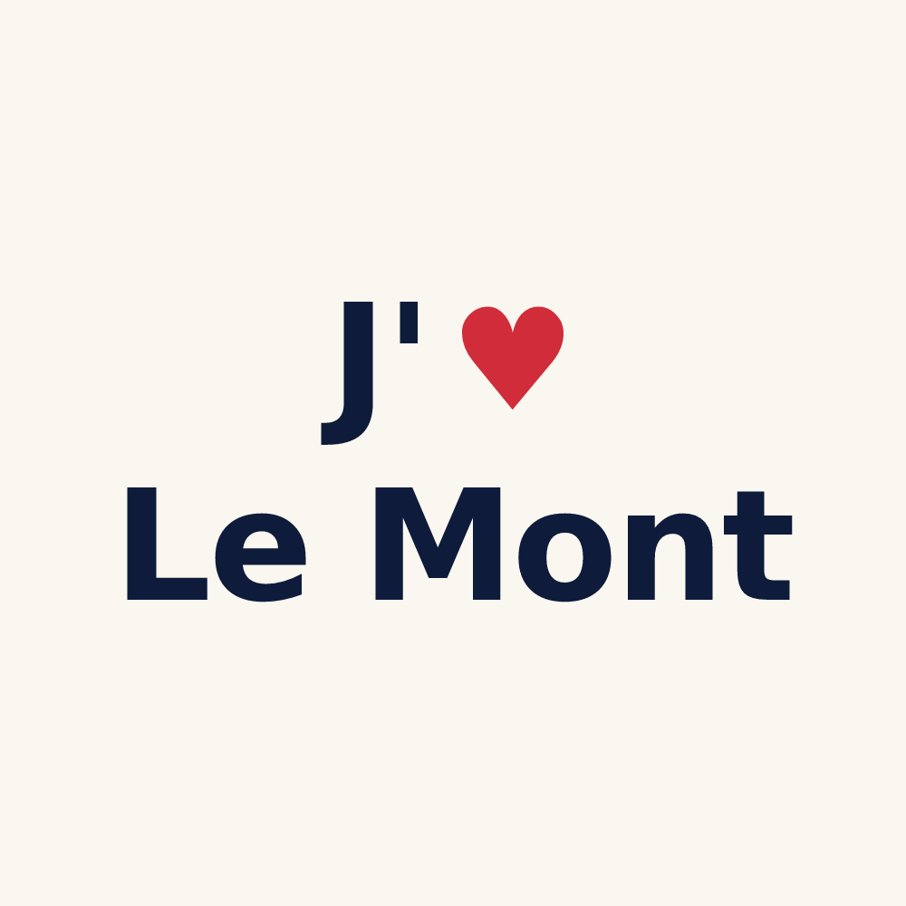 Tasse personnalisée Le Mont — design « J'aime Le Mont » imprimé sur la tasse