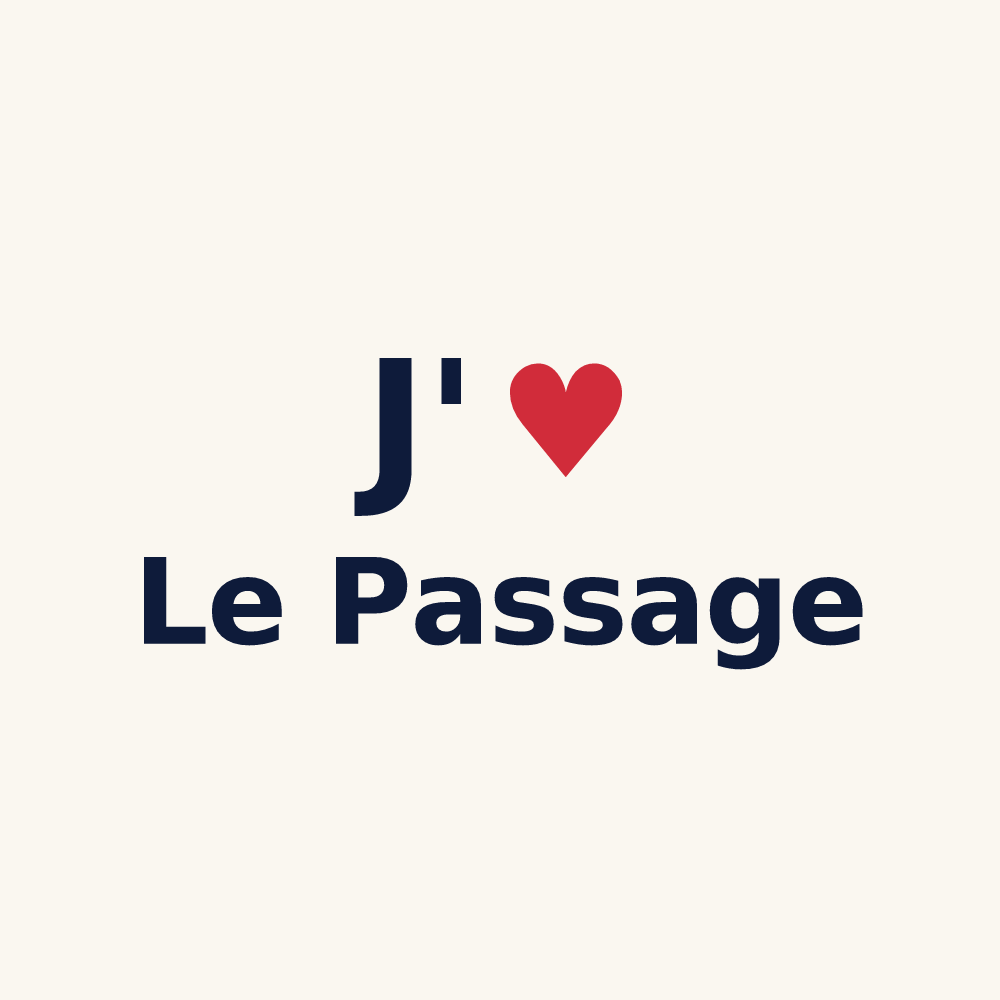 Tasse personnalisée Le Passage — design J'aime Le Passage