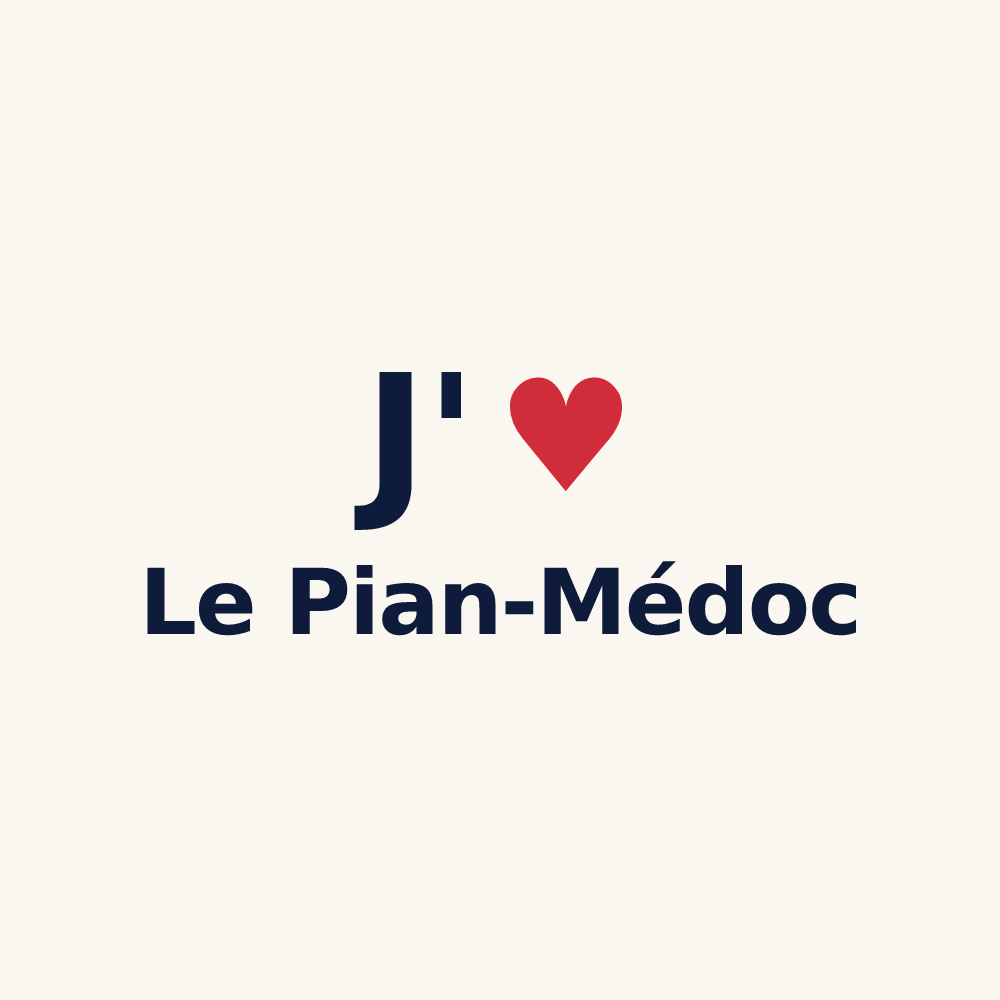 Tasse personnalisée Le Pian-Médoc — design « J'aime Le Pian-Médoc » imprimé sur la tasse